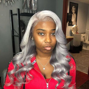 22' Light Gray/Silver Front Lace Wig Unit